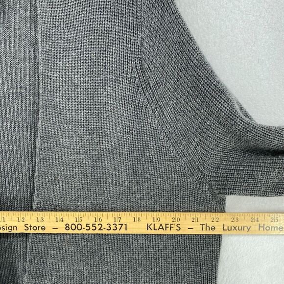 EILEEN FISHER Cardigan XS Extra Fine Merino Wool Rib Open Front Long Sleeve Gray - Picture 10 of 14